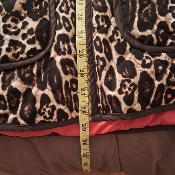 Casual Identity Vest Women's XL Leopard Print Quilted Insulated Classic Winter - Picture 7 of 7